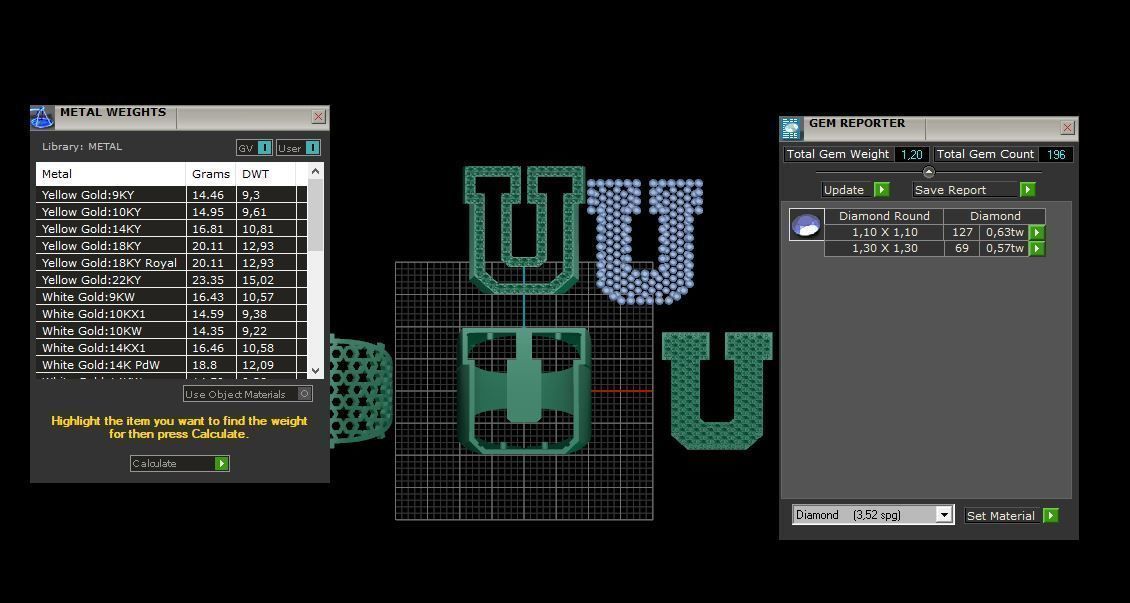 Ring Font U 3D print model_3