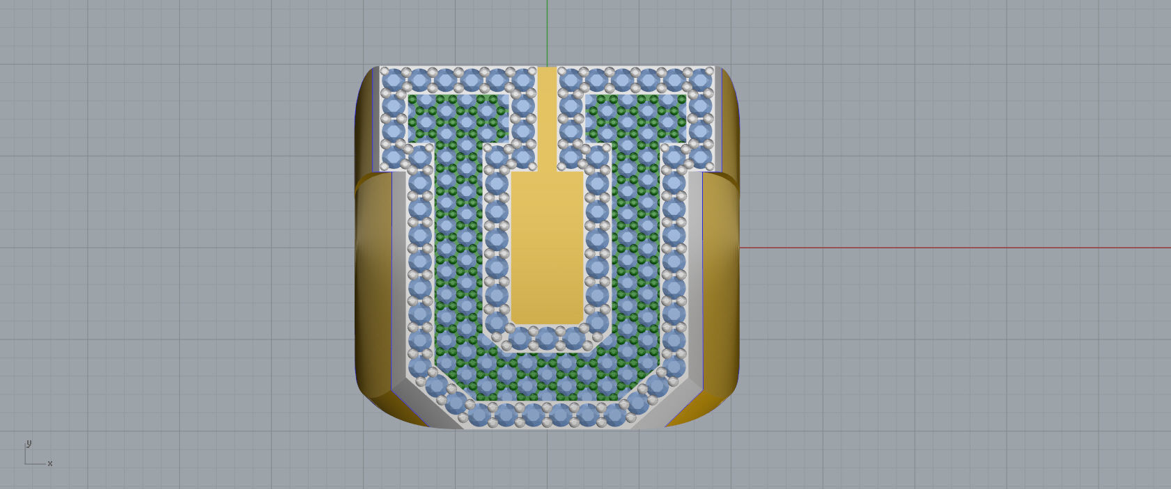 Ring Font U 3D print model_4