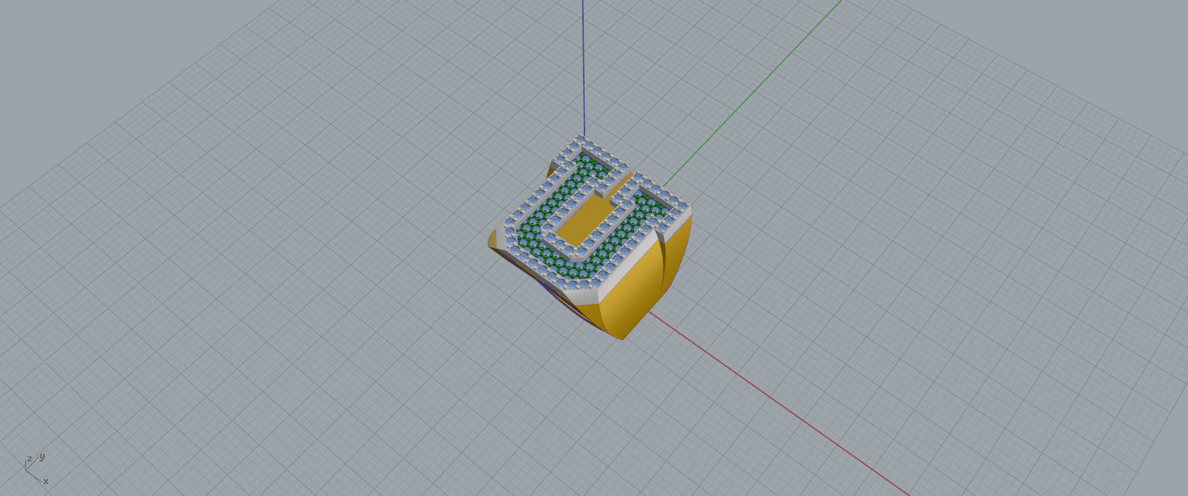 Ring Font U 3D print model_8