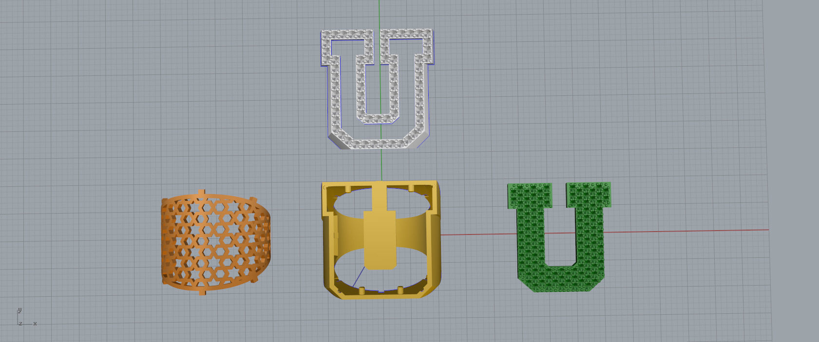 Ring Font U 3D print model_11