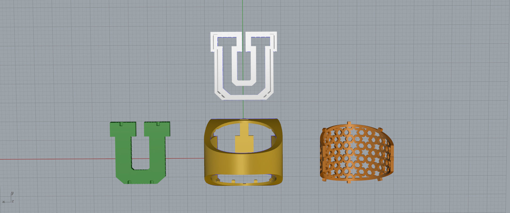 Ring Font U 3D print model_12