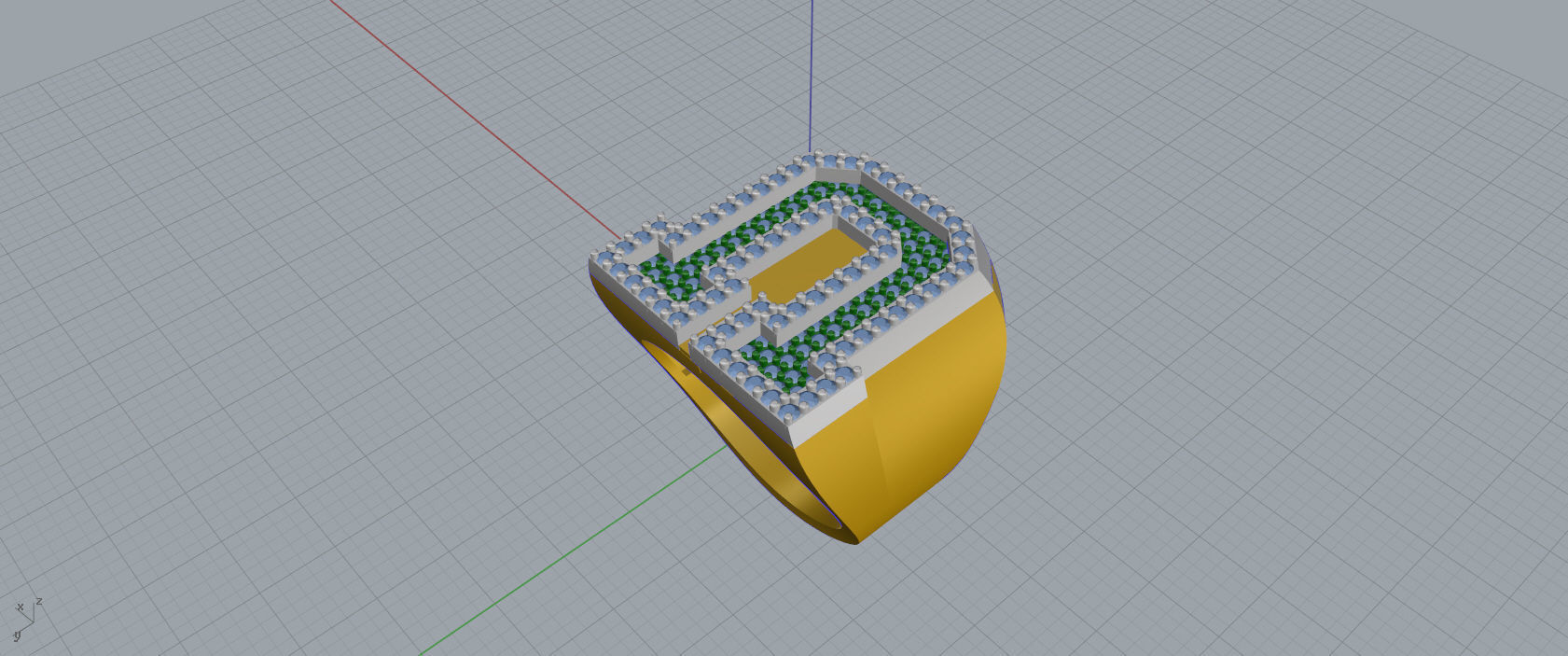Ring Font U 3D print model_10
