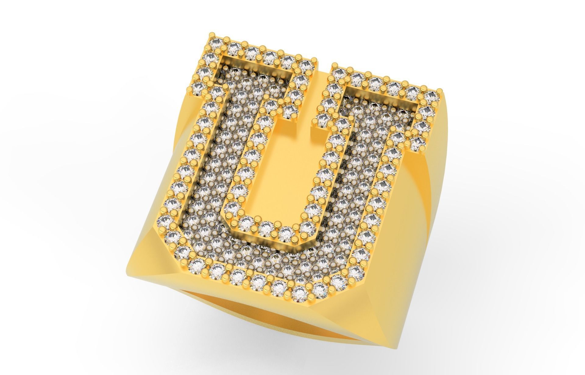 Ring Font U 3D print model_1