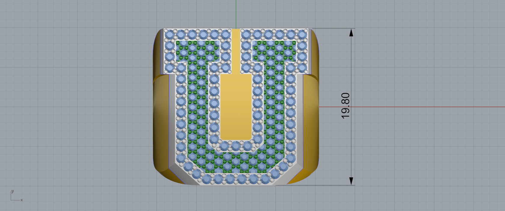 Ring Font U 3D print model_6