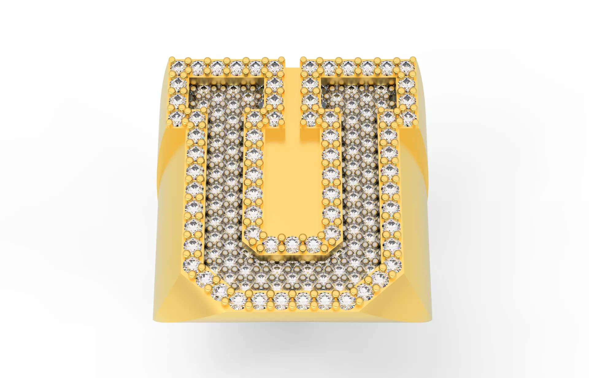 Ring Font U 3D print model_0