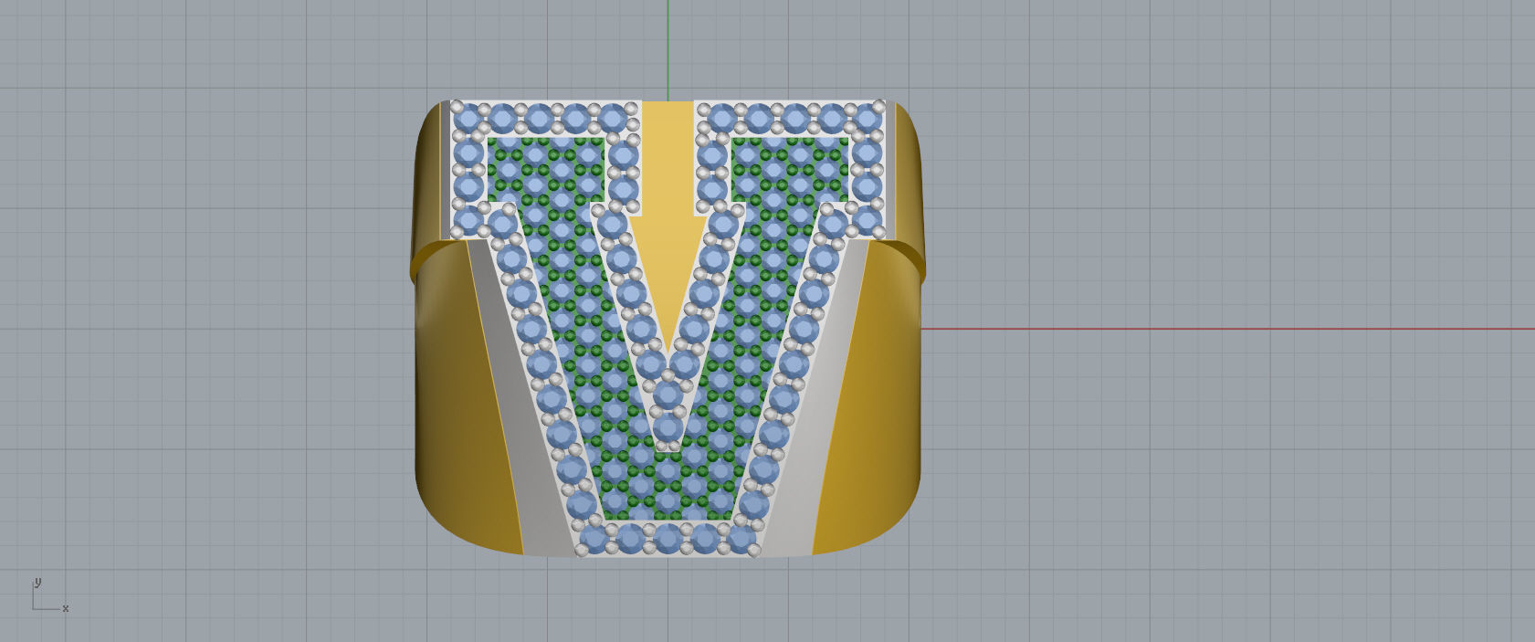 Ring Font V 3D print model_5