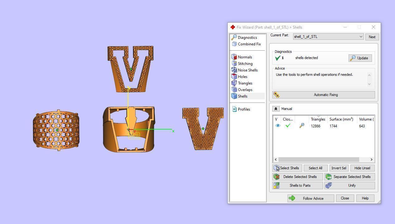 Ring Font V 3D print model_3