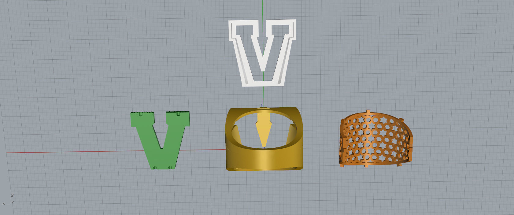 Ring Font V 3D print model_12