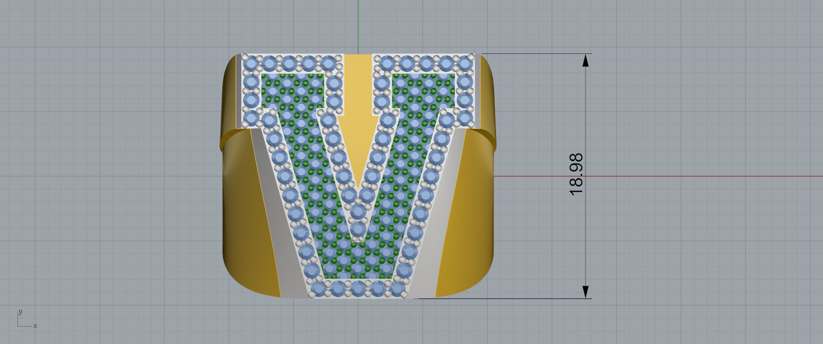 Ring Font V 3D print model_2