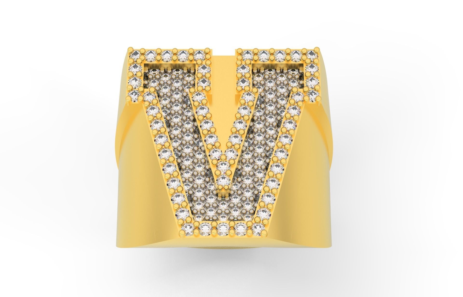 Ring Font V 3D print model_1