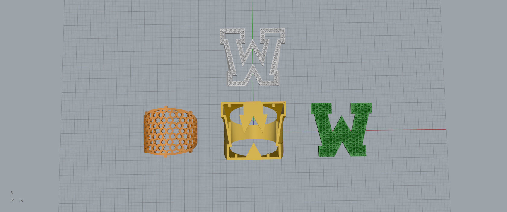 Ring Font  W 3D print model_11