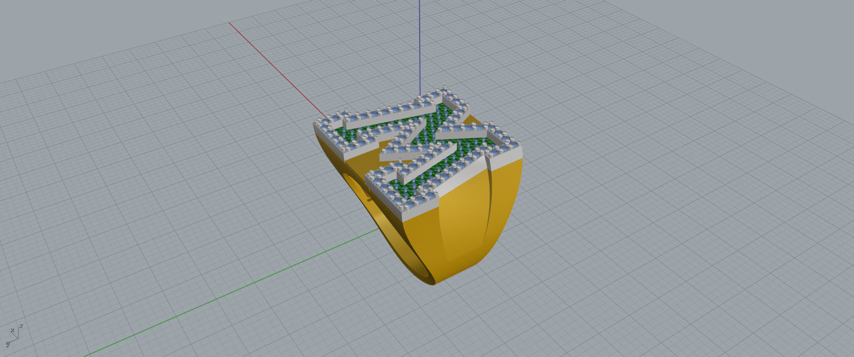 Ring Font  W 3D print model_10