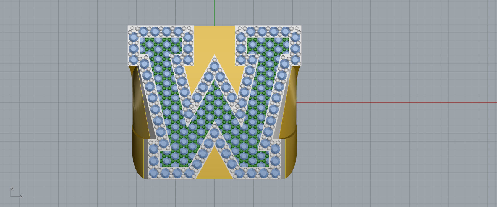 Ring Font  W 3D print model_5