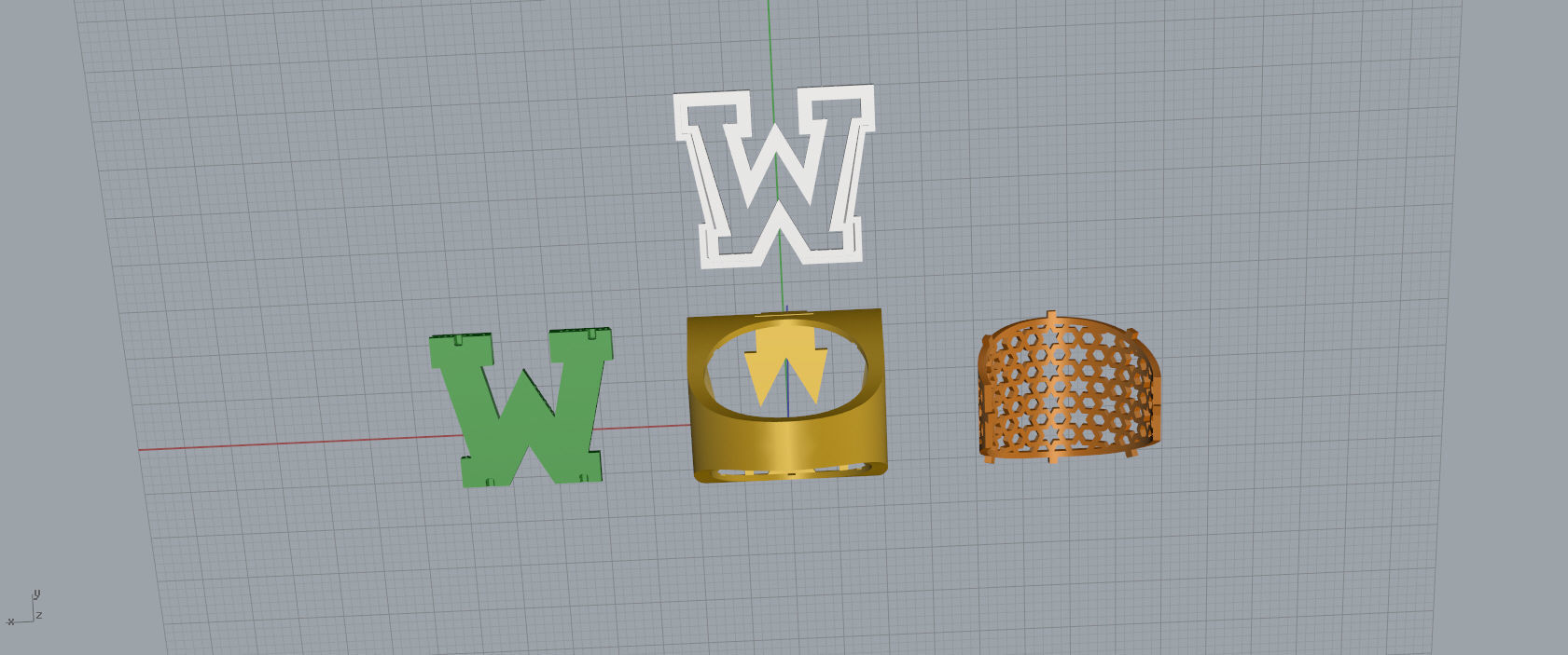 Ring Font  W 3D print model_12