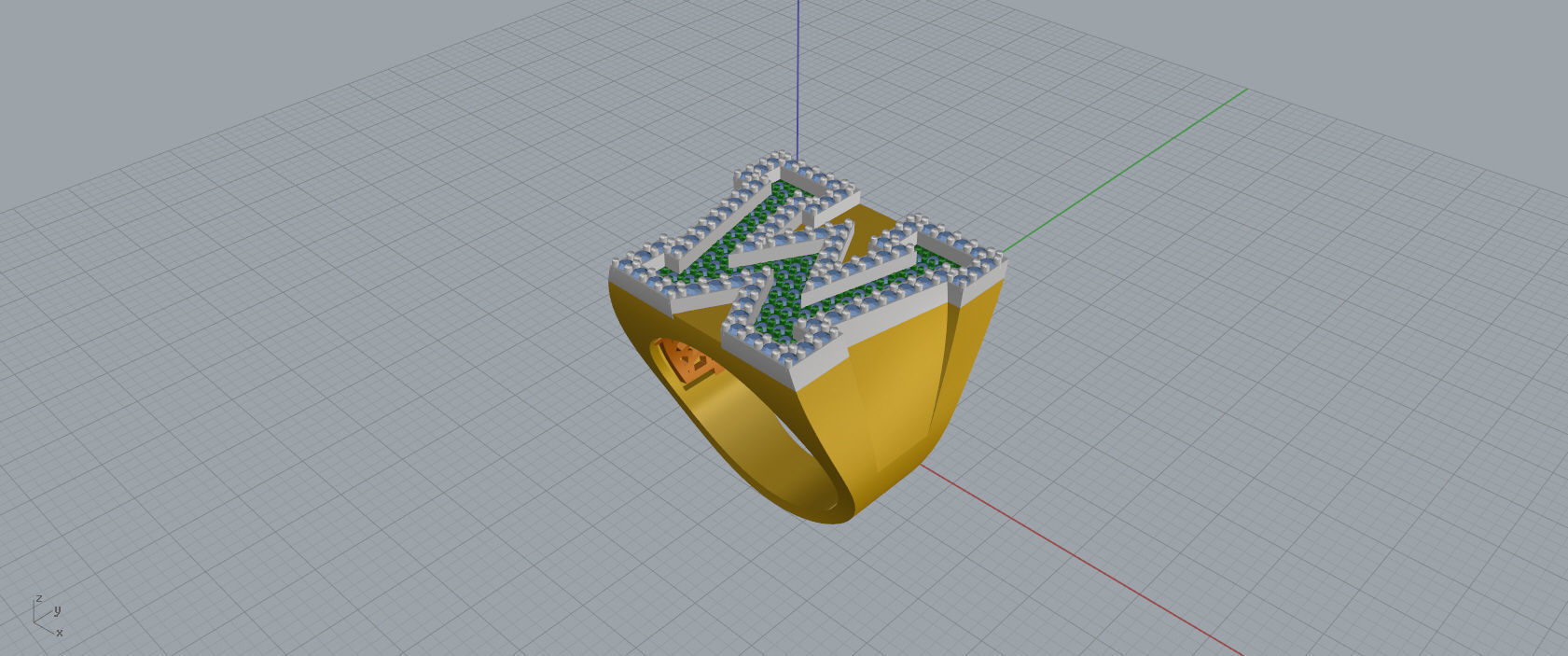 Ring Font  W 3D print model_8