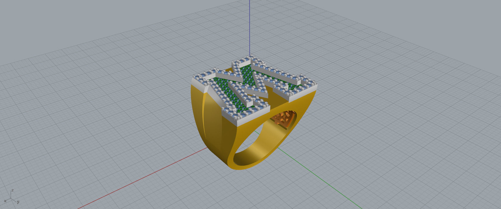 Ring Font  W 3D print model_9