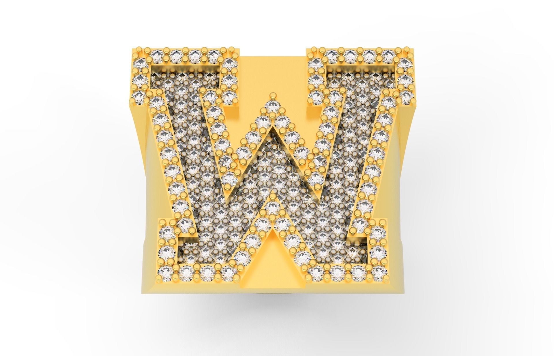 Ring Font  W 3D print model_1