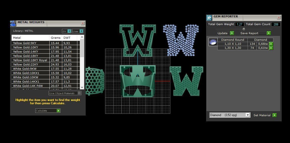 Ring Font  W 3D print model_4