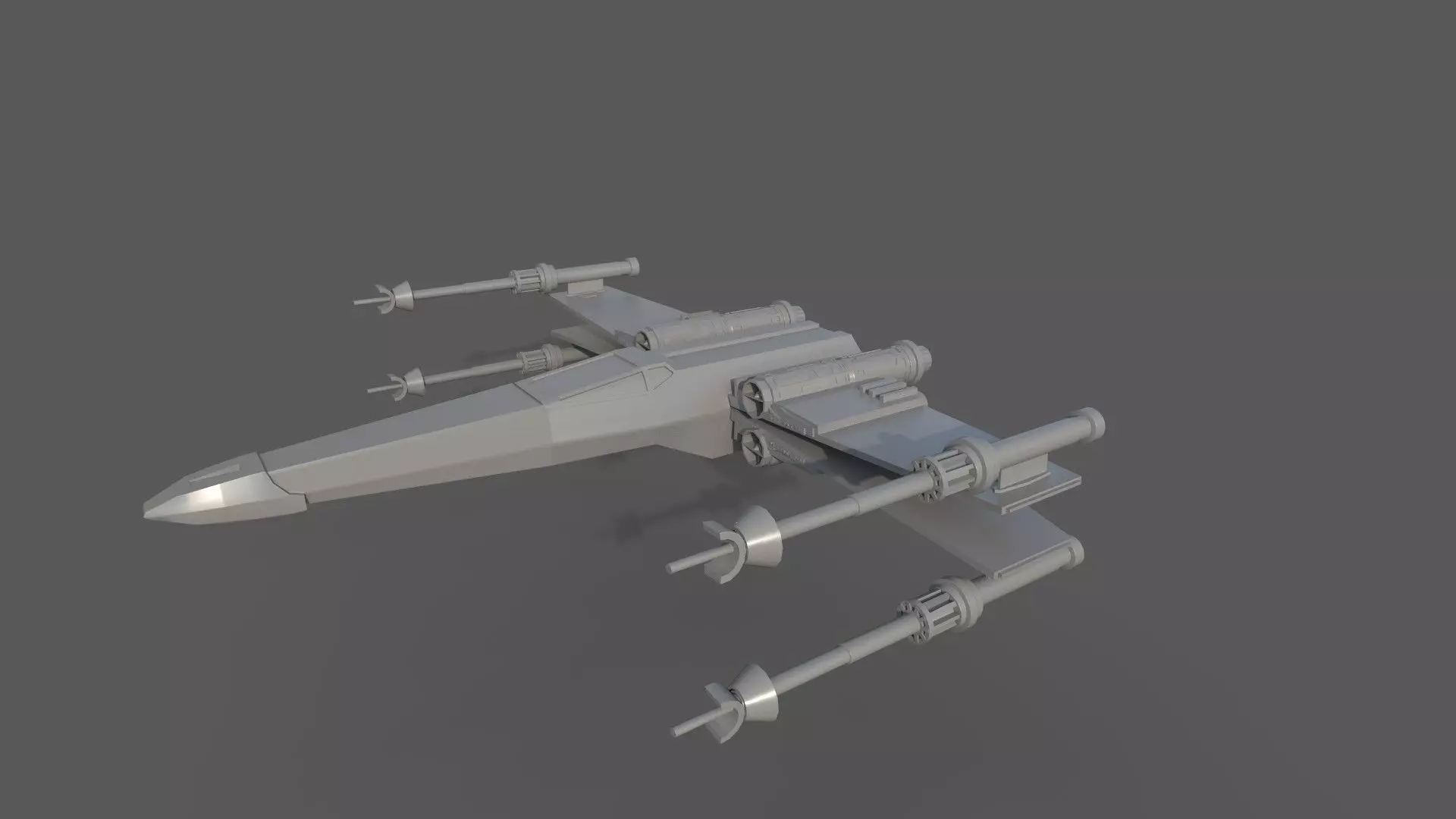 X-wing star wars x - fighter 3D model_0