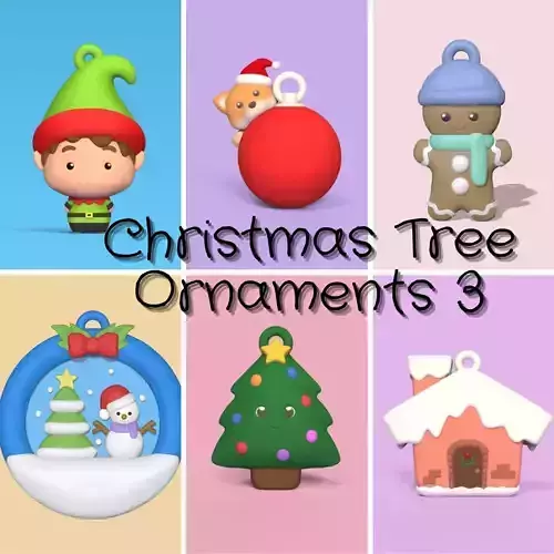 Christmas Tree Ornaments 3 3D Model Collection