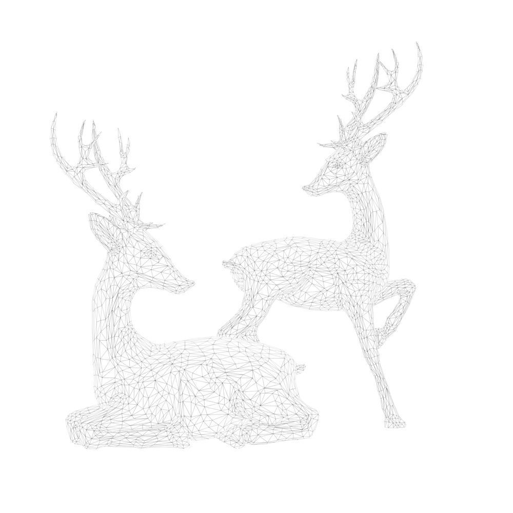 Deer Figurines - 2 set 3D model_4