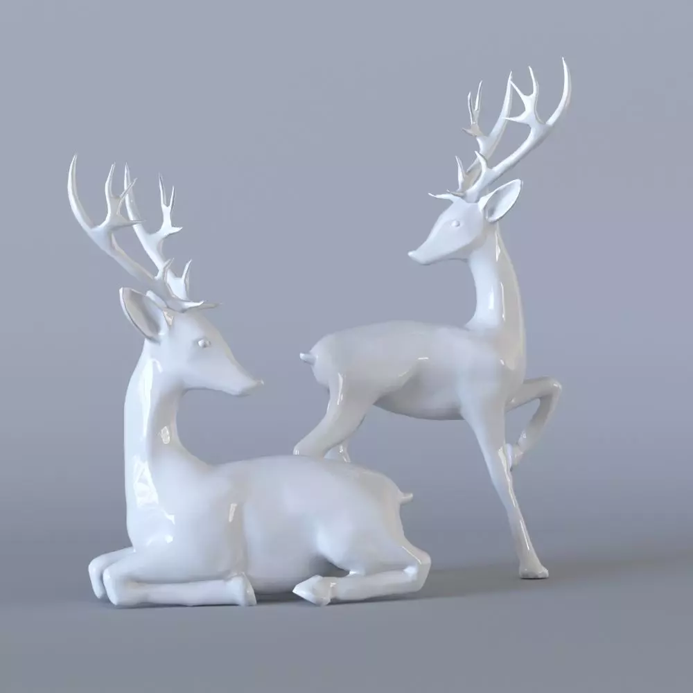 Deer Figurines - 2 set 3D model_0