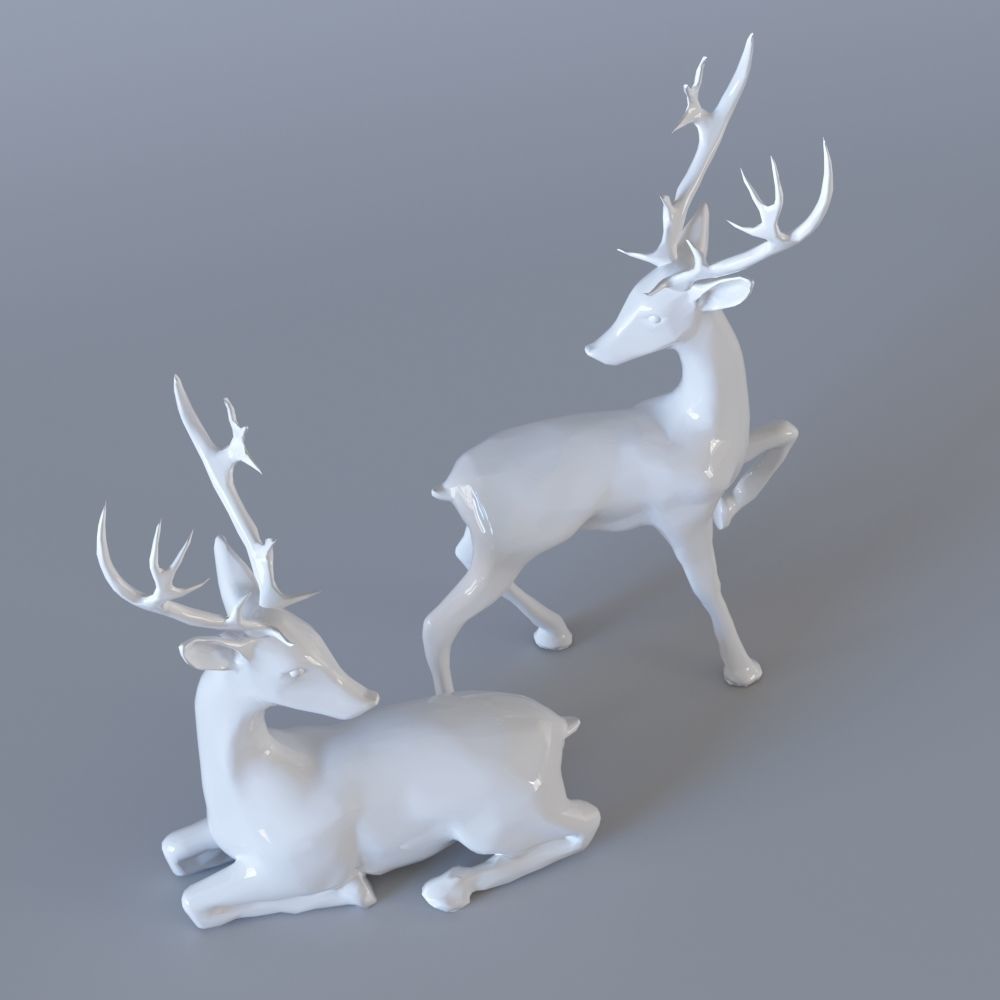 Deer Figurines - 2 set 3D model_2