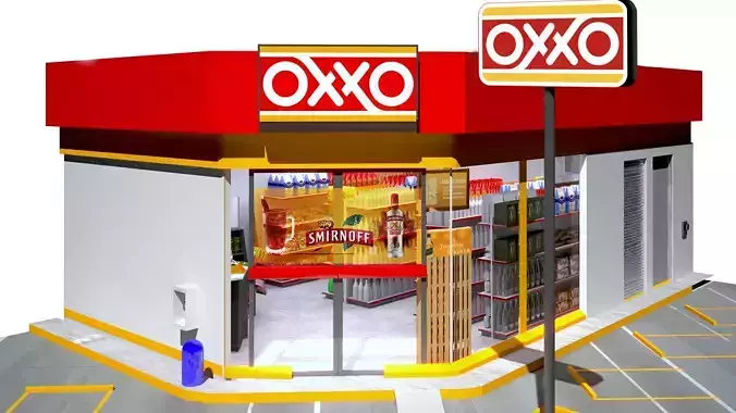 OXXO CONVENIENCE STORE 3D model