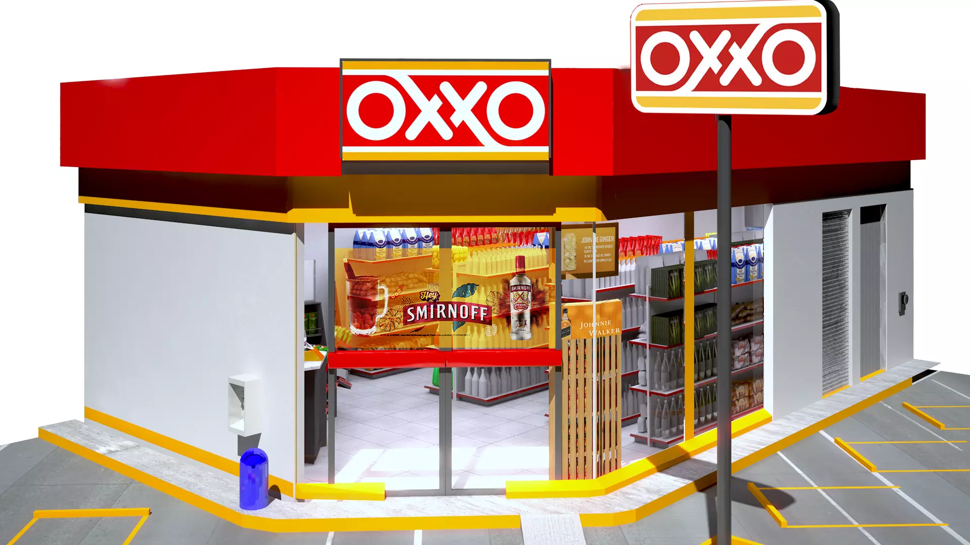 OXXO CONVENIENCE STORE 3D model