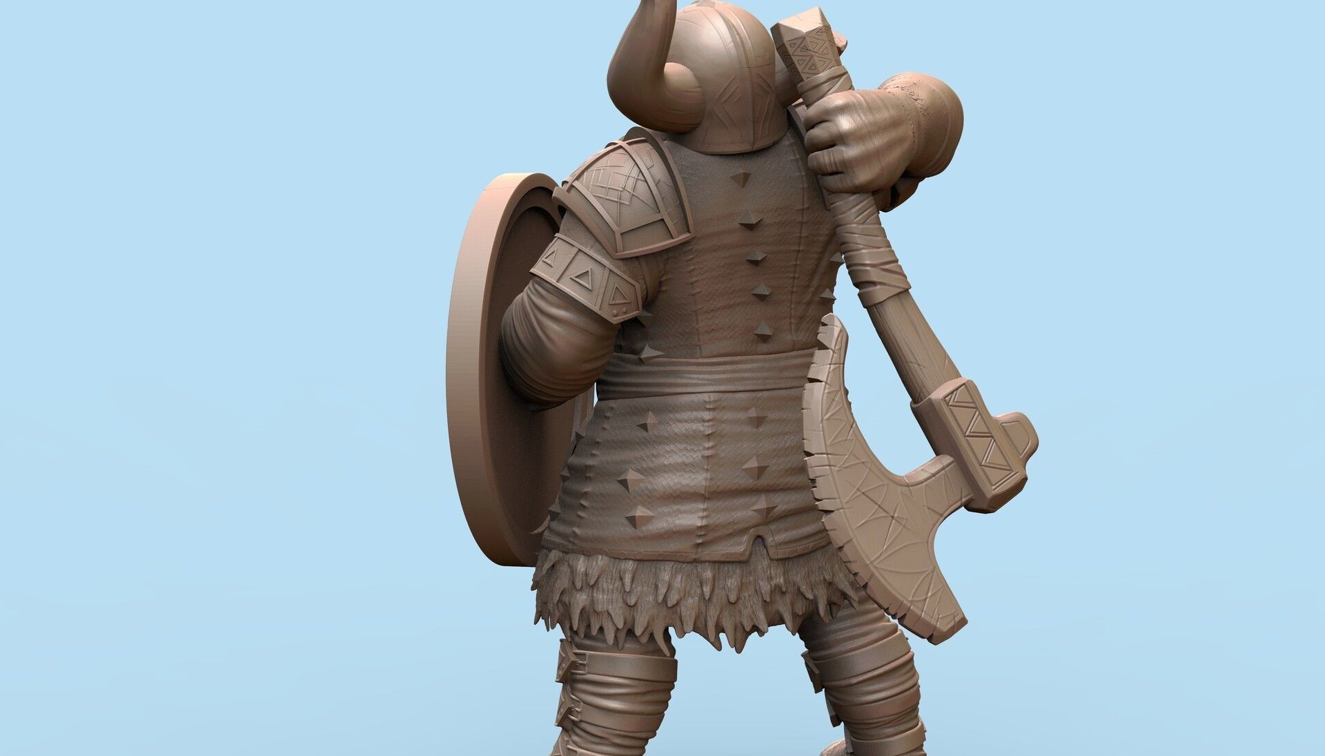 Dwarf Fighter - Bruenor Battlehammer 3D print model_2