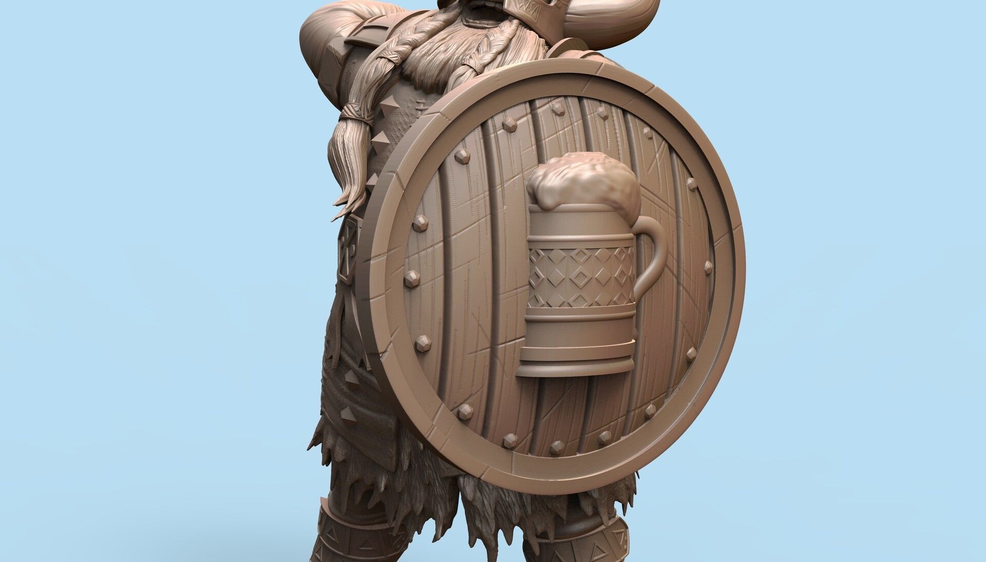 Dwarf Fighter - Bruenor Battlehammer 3D print model_3
