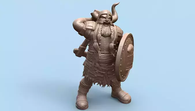 Dwarf Fighter - Bruenor Battlehammer 3D print model