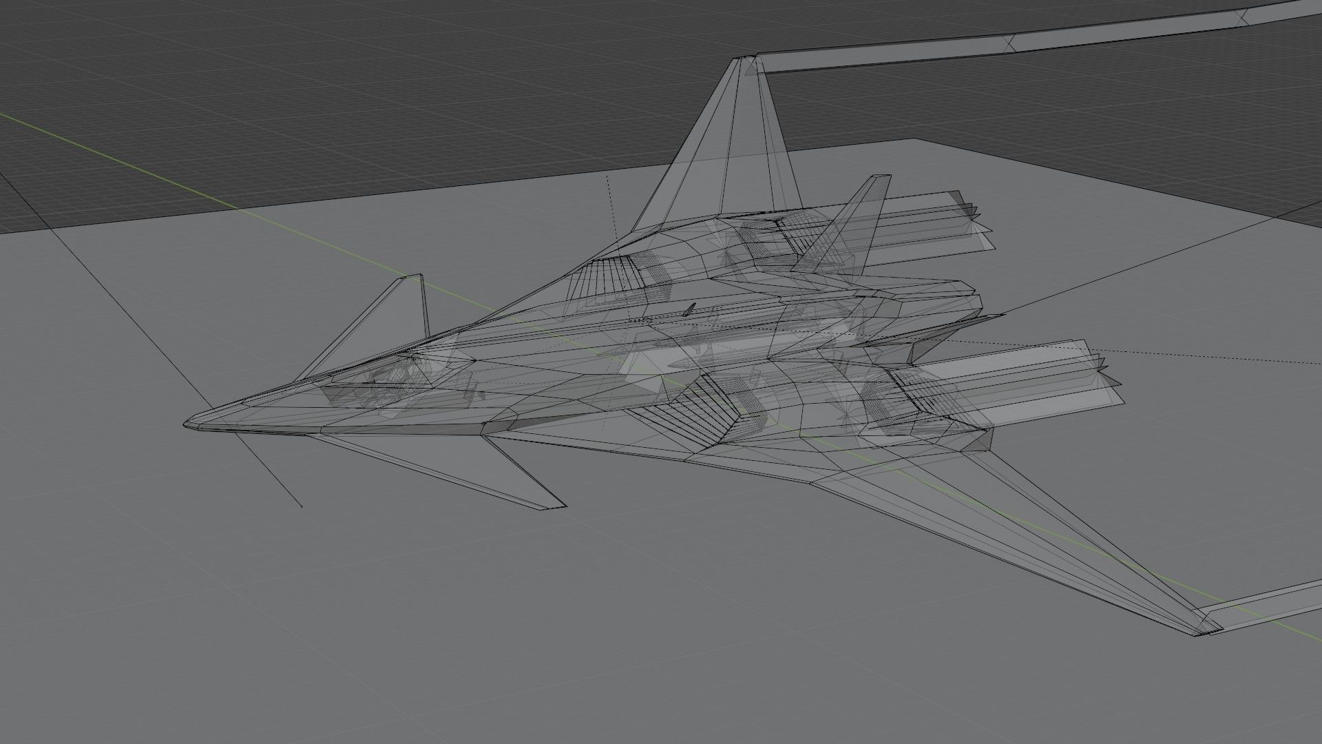 I-19 Ravenclaw stealth fighter jet Low-poly 3D model_17