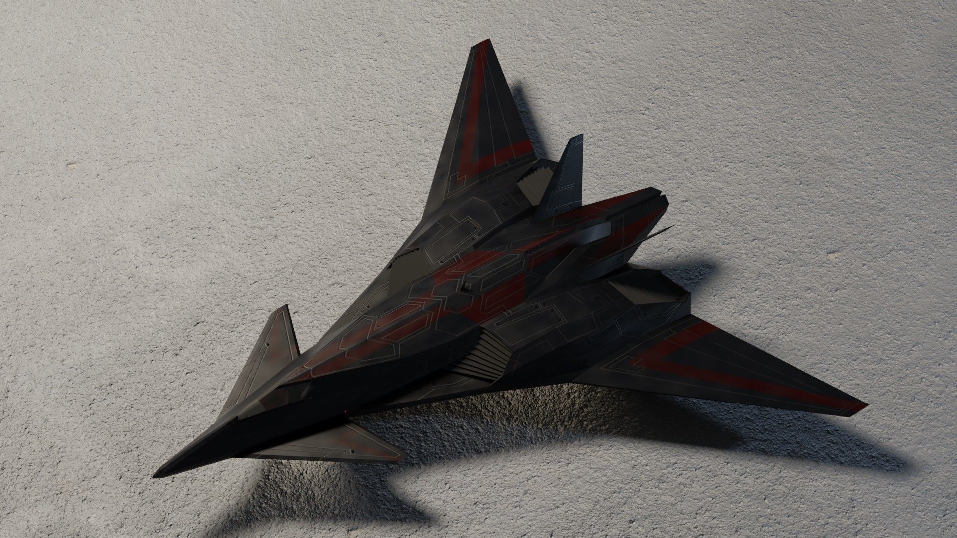 I-19 Ravenclaw stealth fighter jet Low-poly 3D model_7