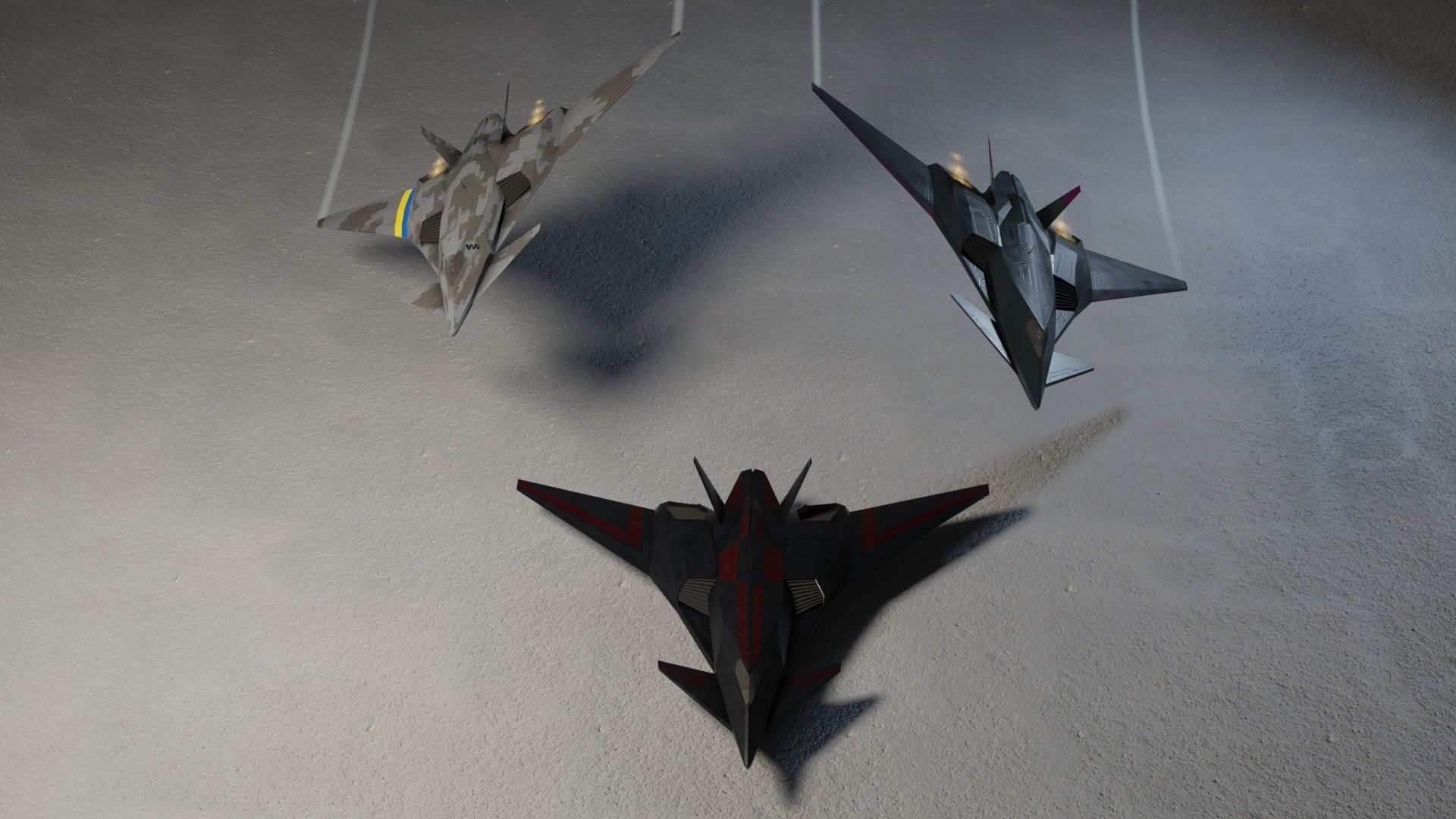 I-19 Ravenclaw stealth fighter jet Low-poly 3D model_1