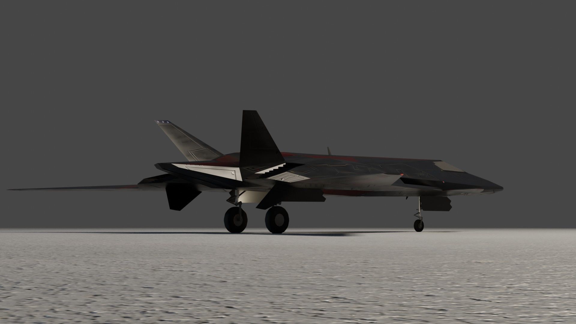 I-19 Ravenclaw stealth fighter jet Low-poly 3D model_9