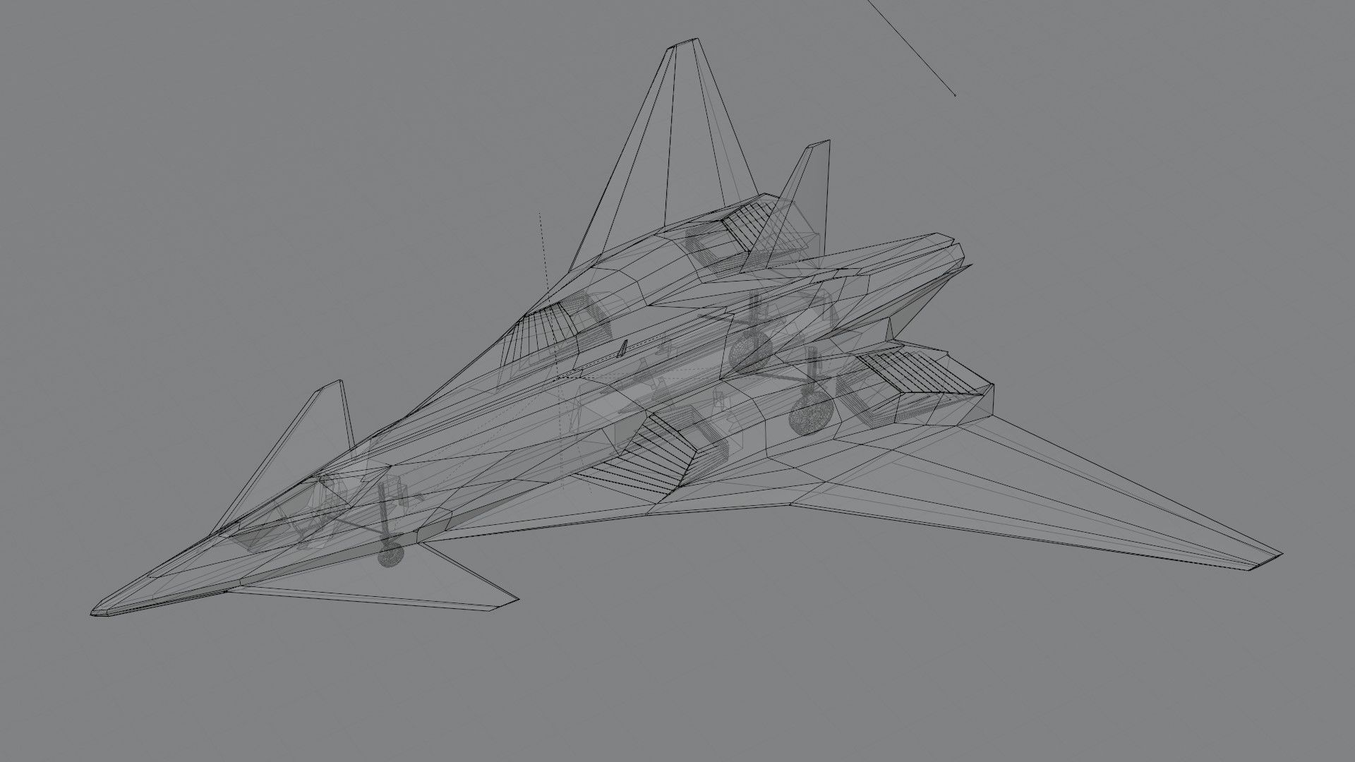 I-19 Ravenclaw stealth fighter jet Low-poly 3D model_8
