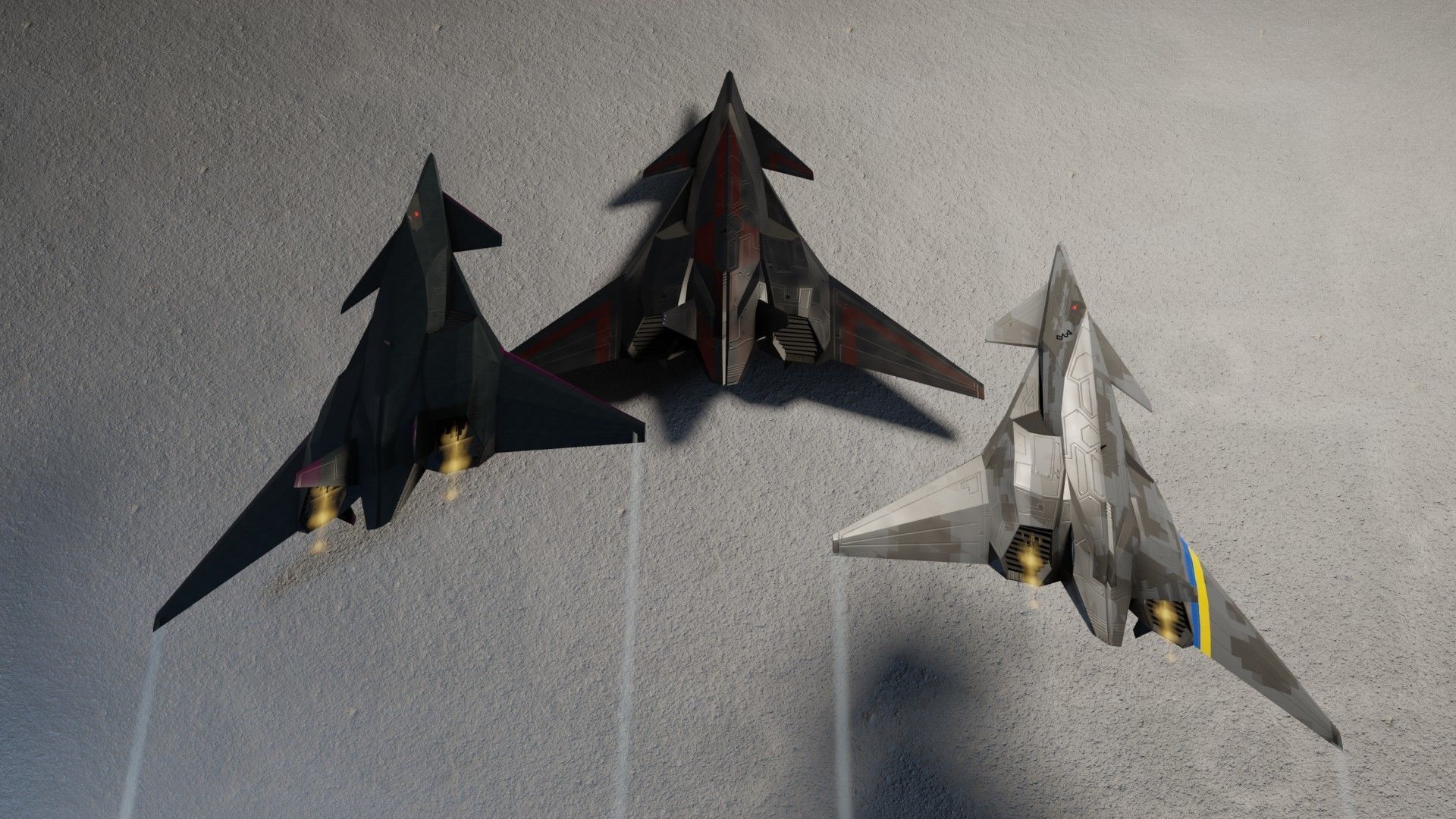 I-19 Ravenclaw stealth fighter jet Low-poly 3D model_2