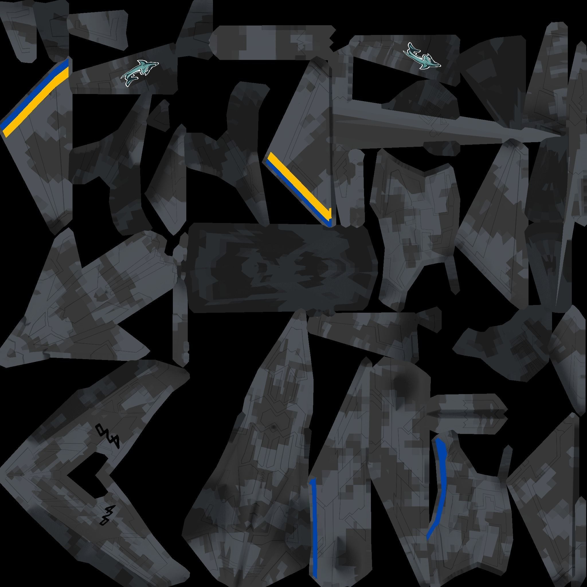 I-19 Ravenclaw stealth fighter jet Low-poly 3D model_18