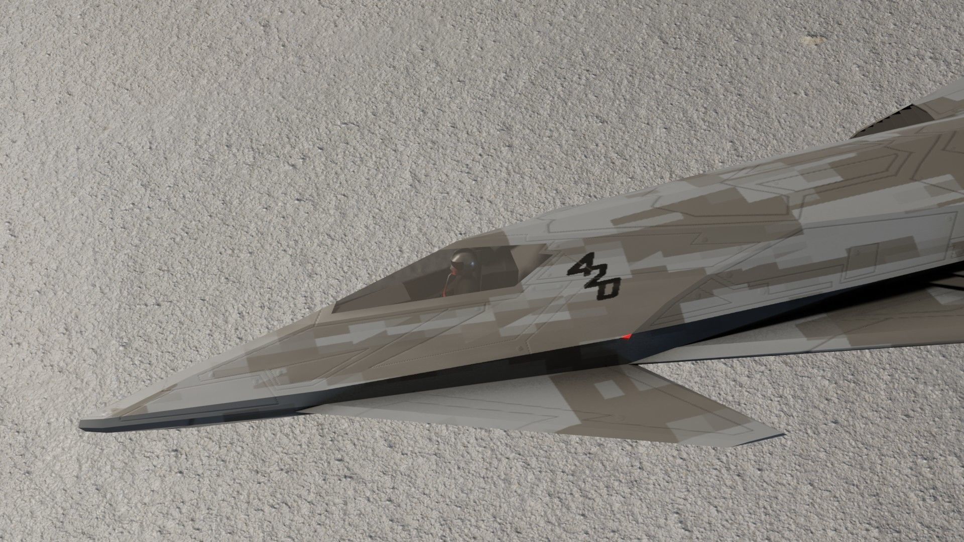 I-19 Ravenclaw stealth fighter jet Low-poly 3D model_14