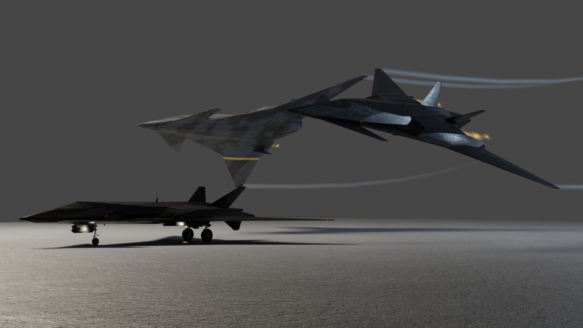 I-19 Ravenclaw stealth fighter jet Low-poly 3D model_3