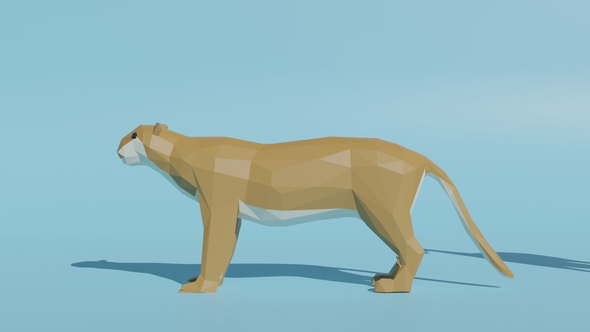 African animals Low Poly Cartoon Giraffe Elephant Lion 3D model_3