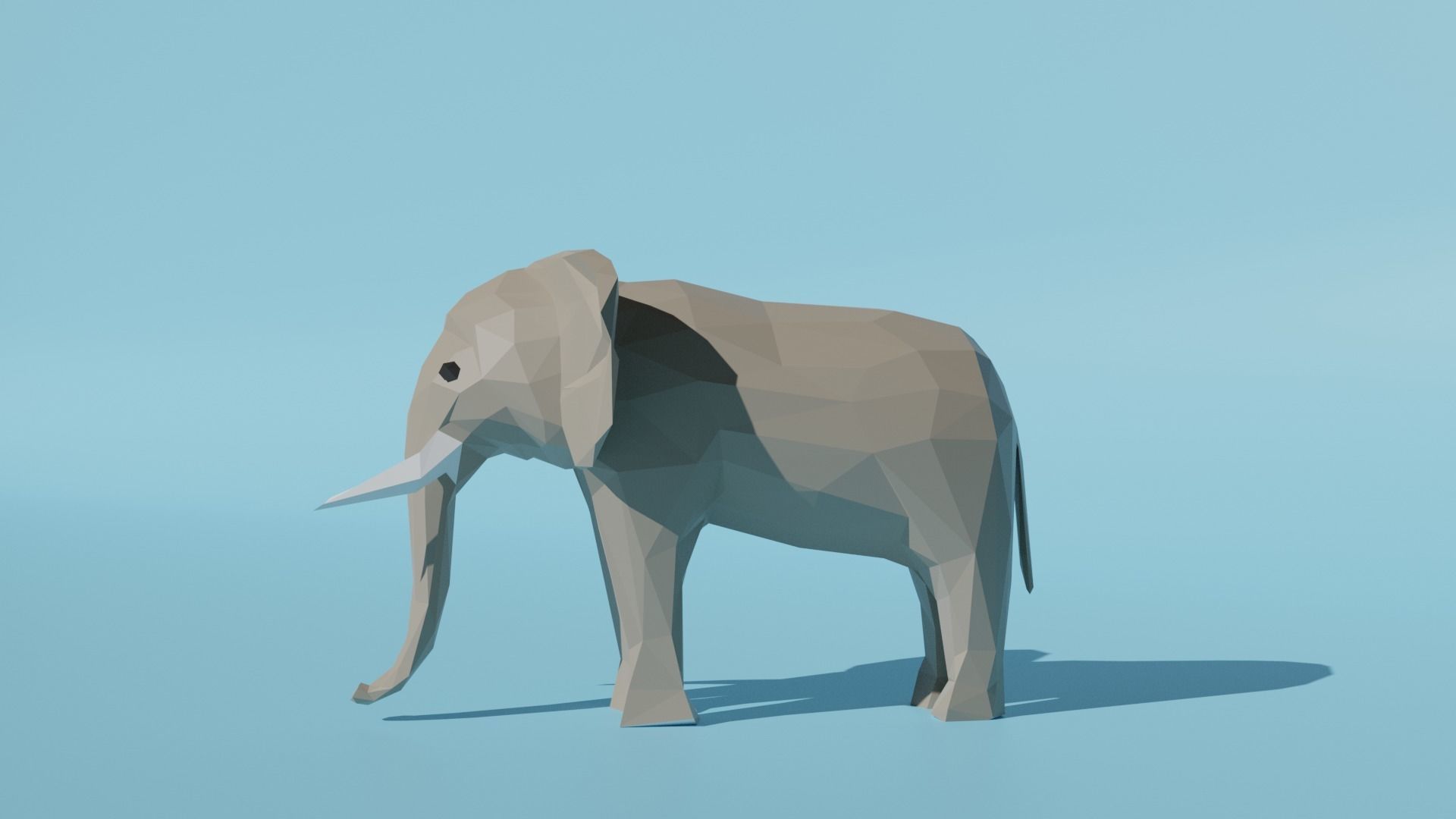 African animals Low Poly Cartoon Giraffe Elephant Lion 3D model_1