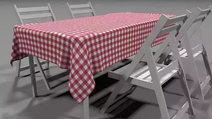 Picnic Table and Chairs Free 3D model