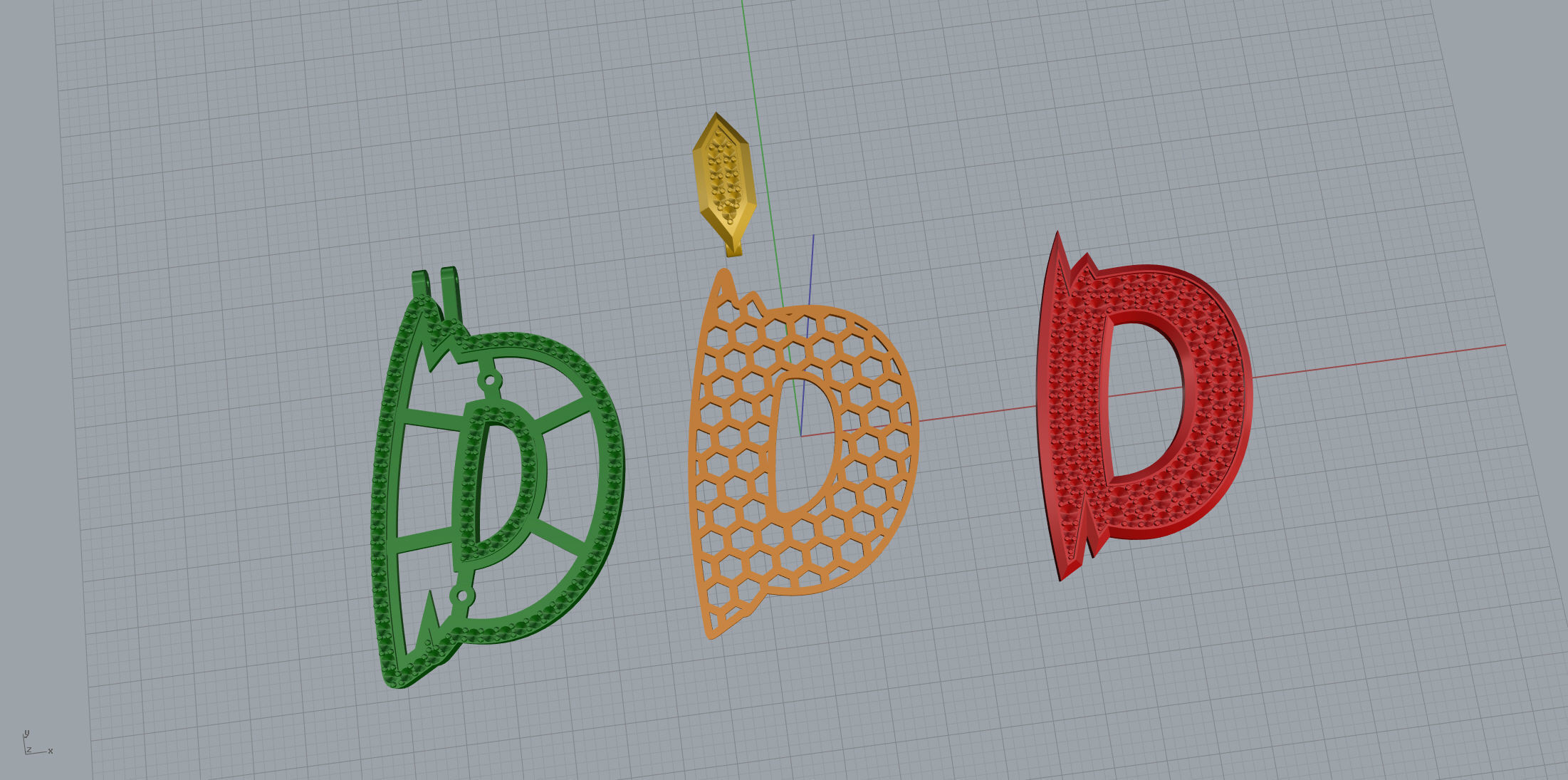 Sketch Font D 3D print model_9