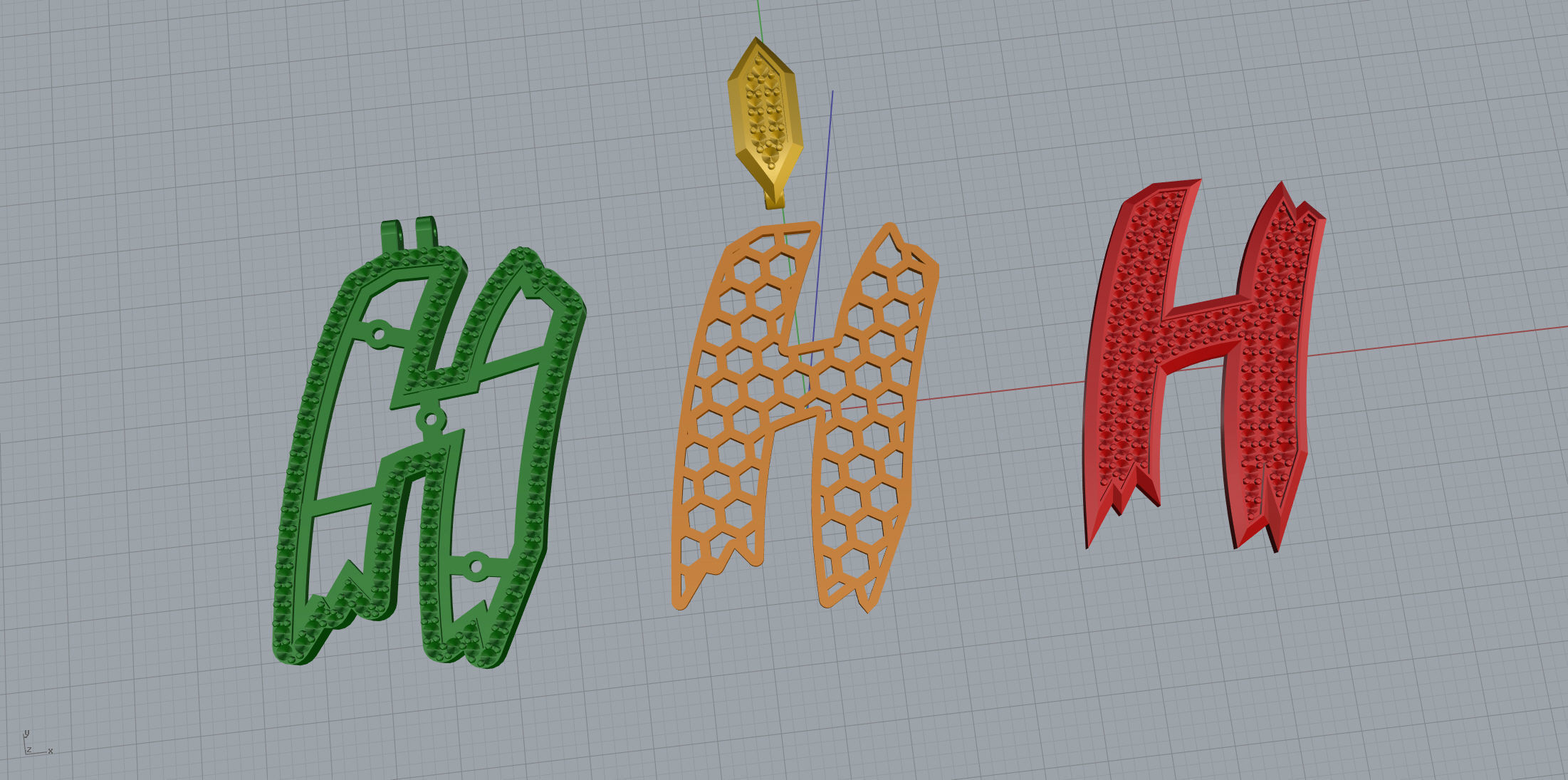 Sketch Font H 3D print model_9