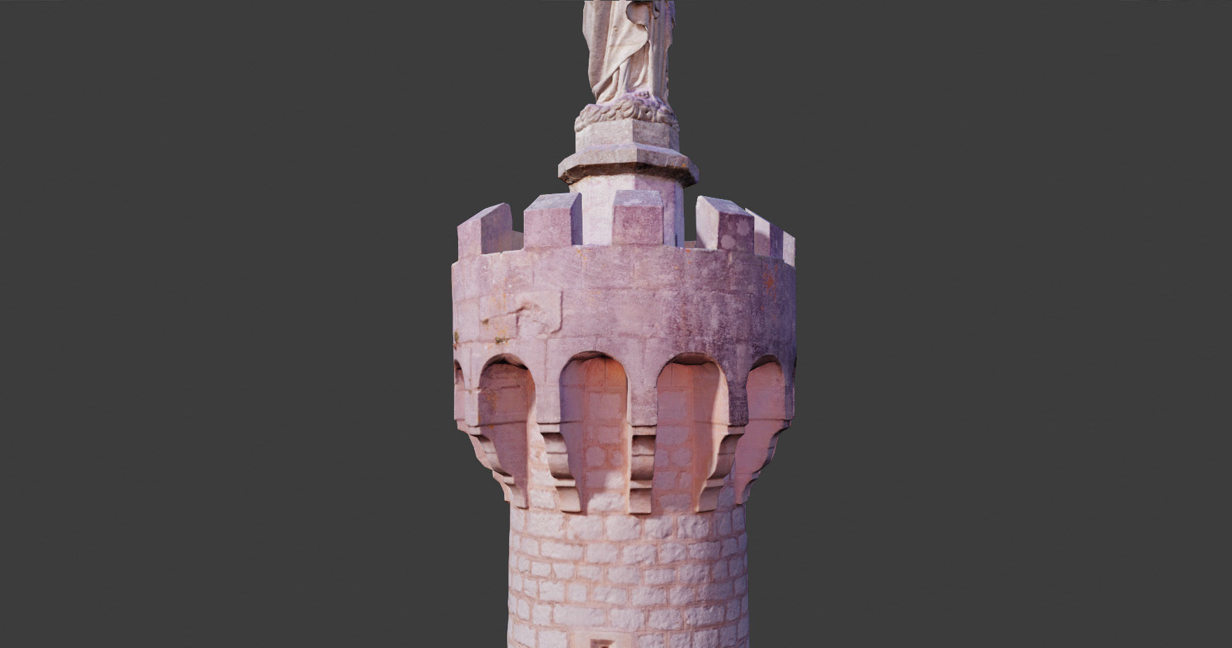 PBR Tower Old Monument Statue Photoscan Low-poly 3D model_20