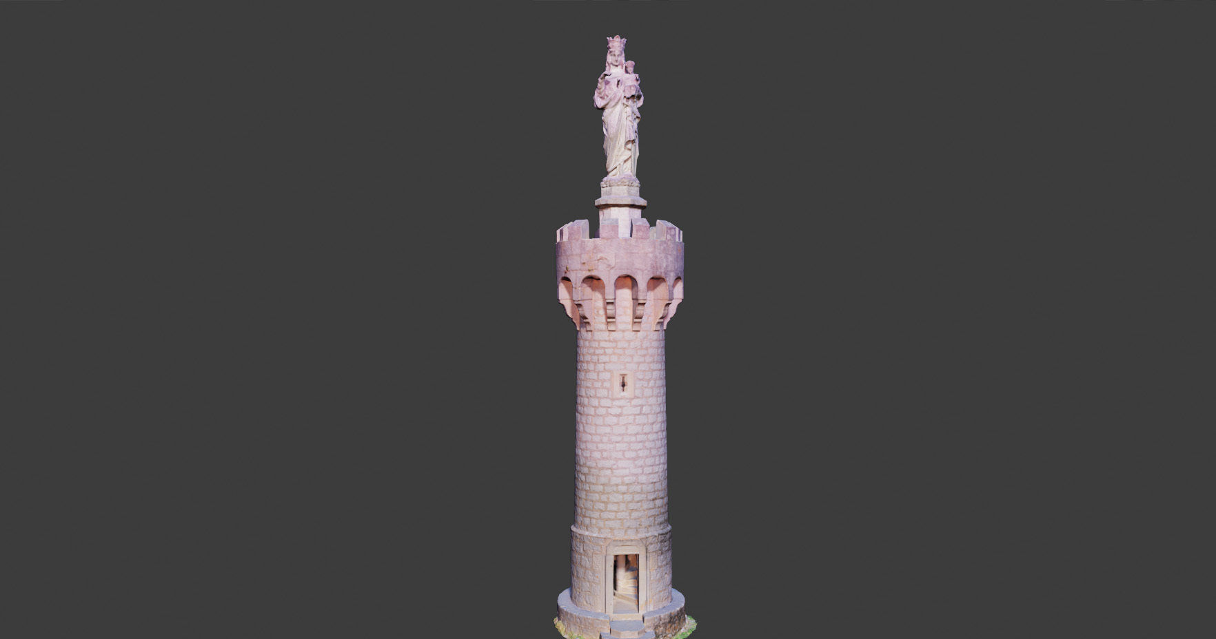 PBR Tower Old Monument Statue Photoscan Low-poly 3D model_10