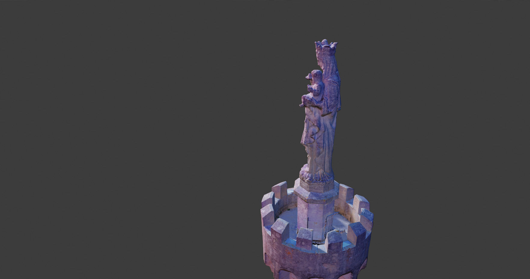 PBR Tower Old Monument Statue Photoscan Low-poly 3D model_16