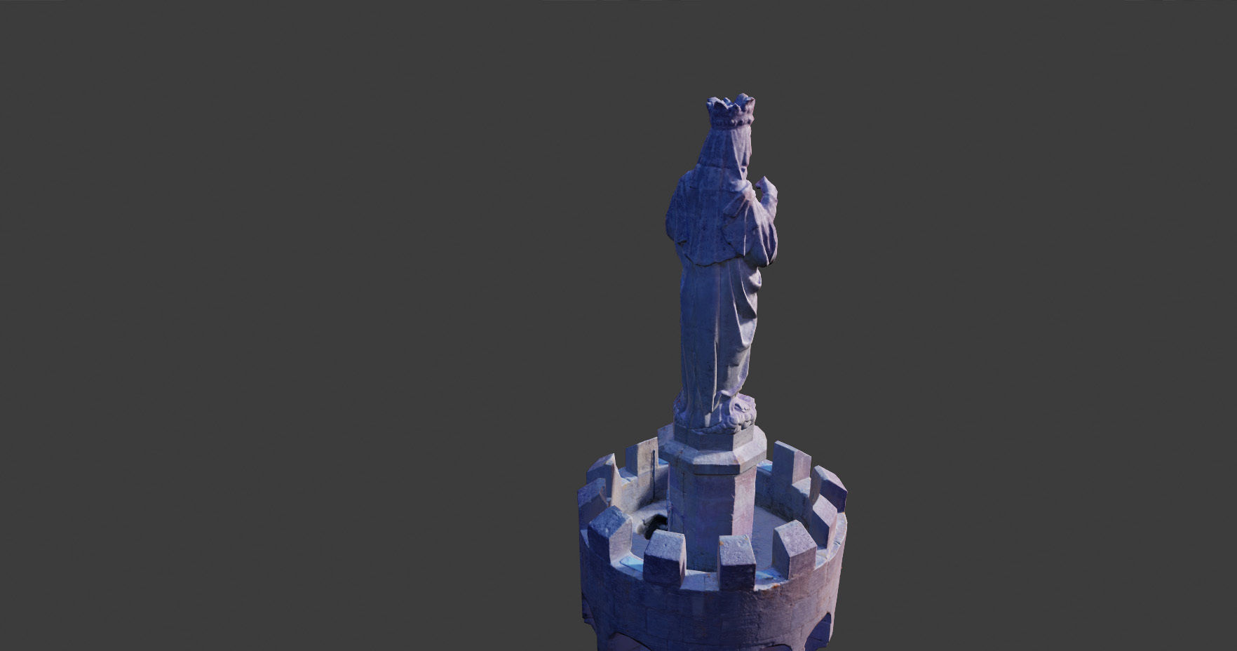 PBR Tower Old Monument Statue Photoscan Low-poly 3D model_13